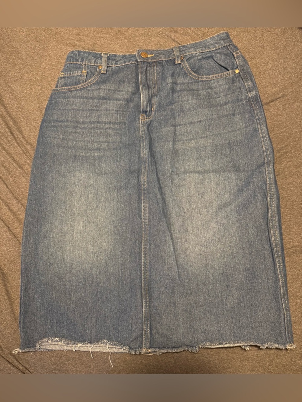 Classic Blue Denim A-Line Skirt